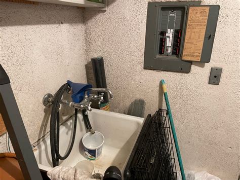 electrical box too close to sink|breaker panel near sink.